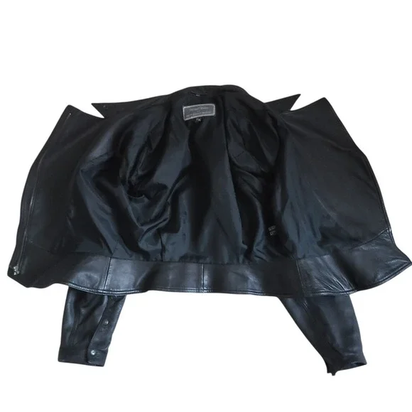 Vintage 80s North Beach Leather Michael Hoban Black Moto Jacket Womens Small 7/8 - Picture 9 of 11
